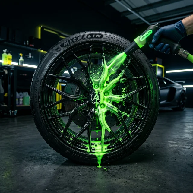 Sportowa felga z opryskiem detailerskim